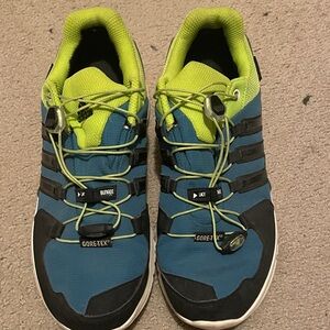 adidas Blue and Lime Green Gore-Tex Trail Sneakers